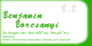 benjamin borcsanyi business card